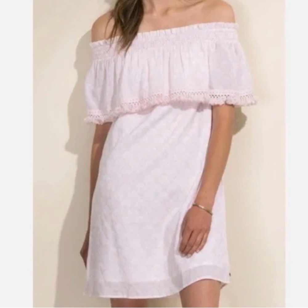 Hatley Women’s M Blush Pink Off Shoulder Dress Organic Cotton Boho 18x32
⸻
